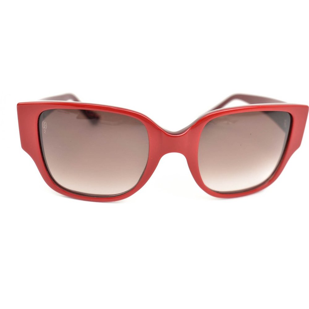 CARTIER Burgundy/Red & Double C Logo Sunglasses nm - Picture 5 of 10